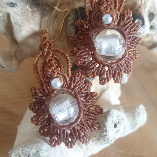 Boucles d'oreilles feuille solaire