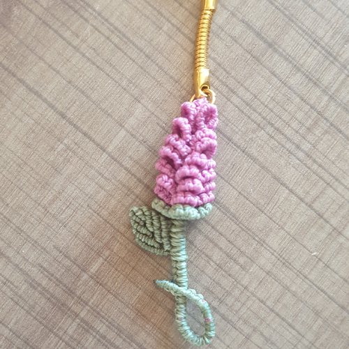 Porte-clés lavande rose
