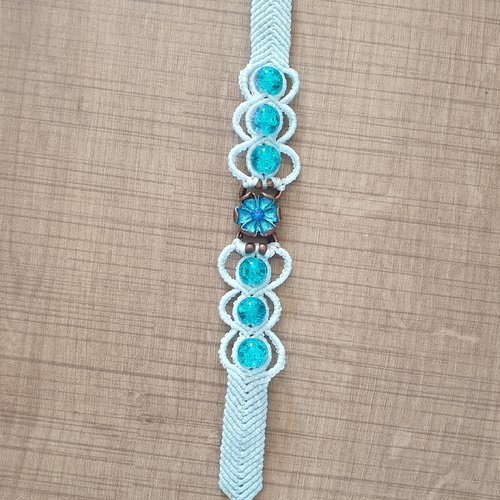 Bracelet fleur bleu clair