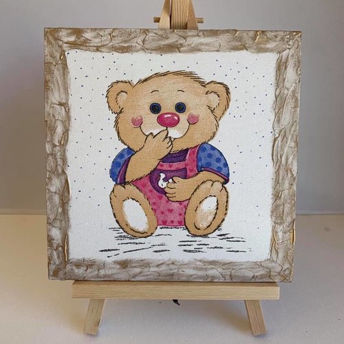 Tableau ours, enfant, bébé, romantique, déco enfant, chambre - 64