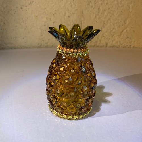 Figurine décorative chic ananas, objet chic, peinture sur verre,