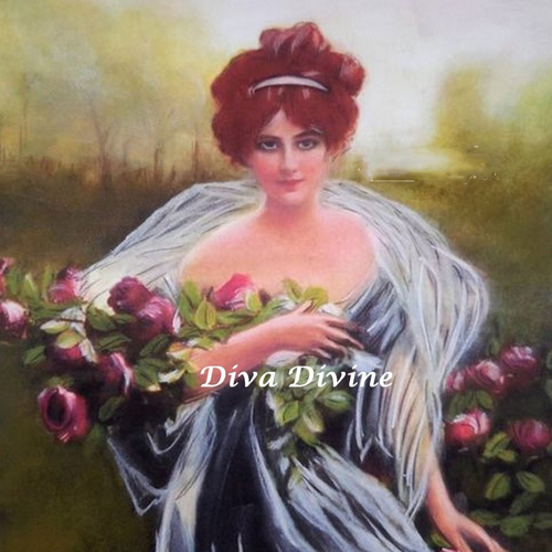 Amelie - tableau femme romantique, fleurs
