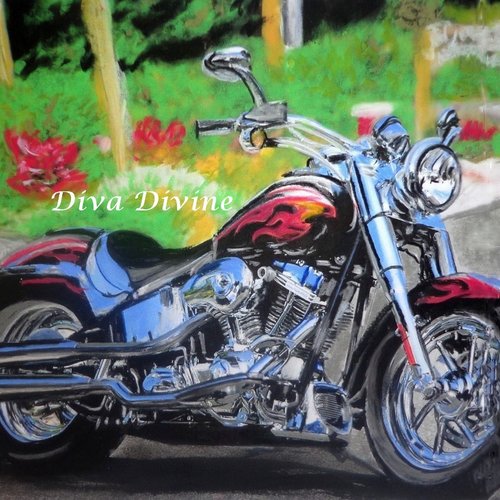 Harley davidson -  tableau moto vintage