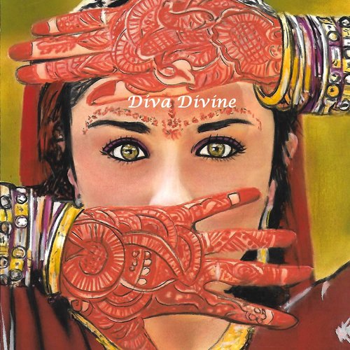 Indira  - tableau portrait femme ethnique indienne bohème