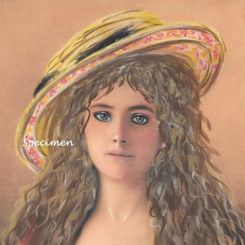Clémentine - tableau portrait femme romantique pastel sec