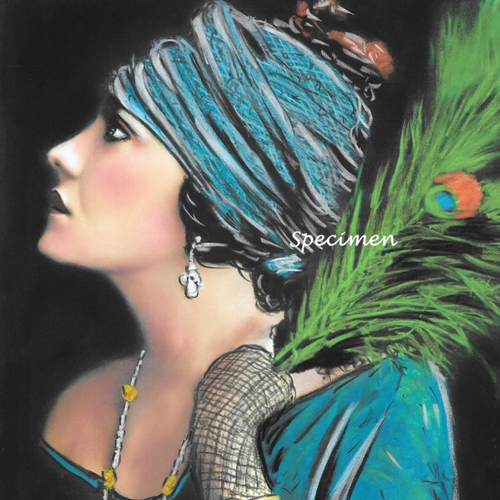Gina - tableau portrait femme ethnique bohème pastel sec