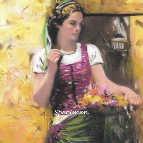 Giulia - tableau  femme romantique bohème pastel sec