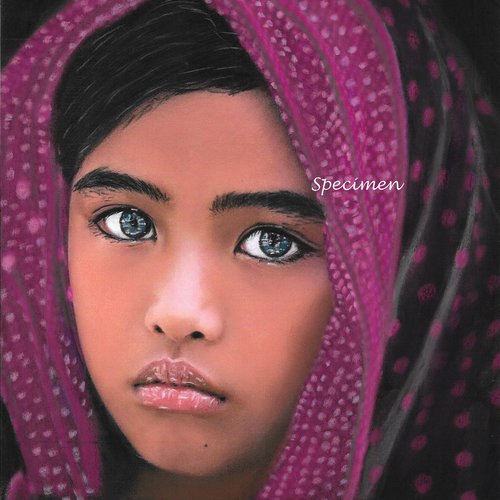 Mouna - tableau portrait enfant  pastel sec 4