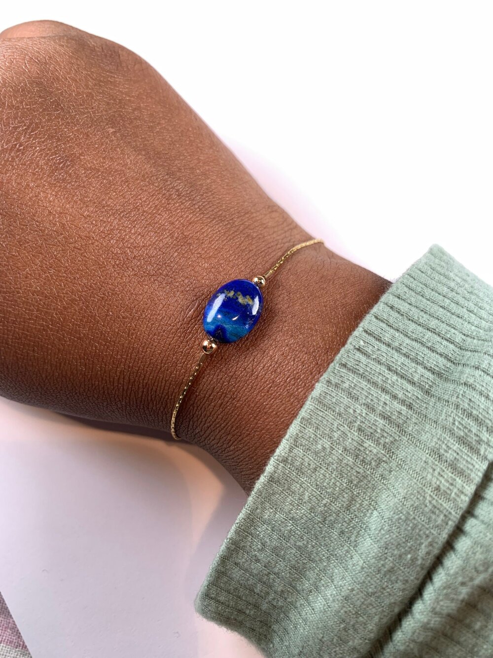 Bracelet en lapis lazuli, bracelet pierre naturelle, bijoux femme