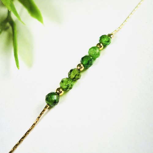 Bracelet en diopside vert, bracelet pierre naturelle, bijoux femme, lithothérapie, cadeau femme, bracelet acier inoxydable