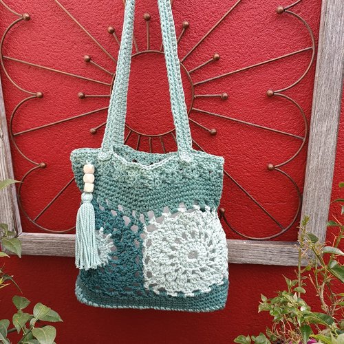 Sac bleu -vert