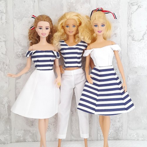 Vêtements pour poupée barbie, cadeau filles, robes ou pantalons