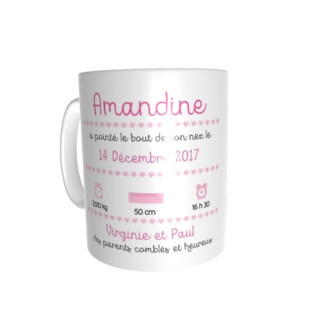 Mug Faire Part De Naissance Avec Photo Bebe Idee Cadeau Naissance Un Grand Marche