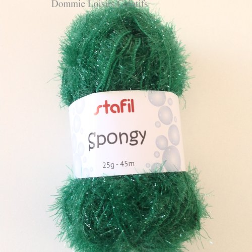 Pelote spongy créative bubble, de stafil , vert emeraude, éponges tawashi