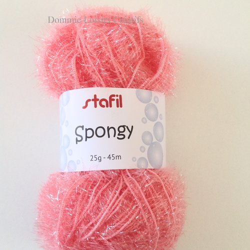 Pelote  spongy créative bubble, de stafil , rose clair, éponges tawashi ,laine pour éponges