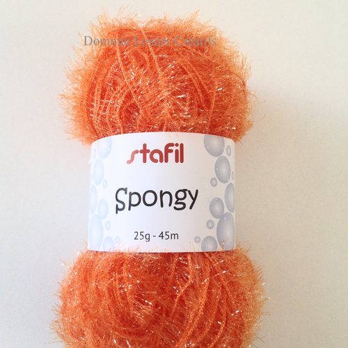 Pelote spongy créative bubble, de stafil , orange, éponges tawashi,  laine pour éponges