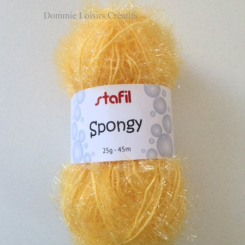 Pelote spongy créative bubble, de stafil , jaune, éponges tawashi,  laine pour éponges