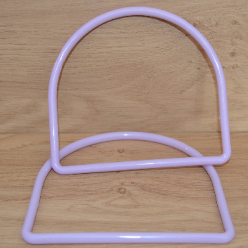 Anses demi cercle pour sac violet mauve, 14x15,5 cm 