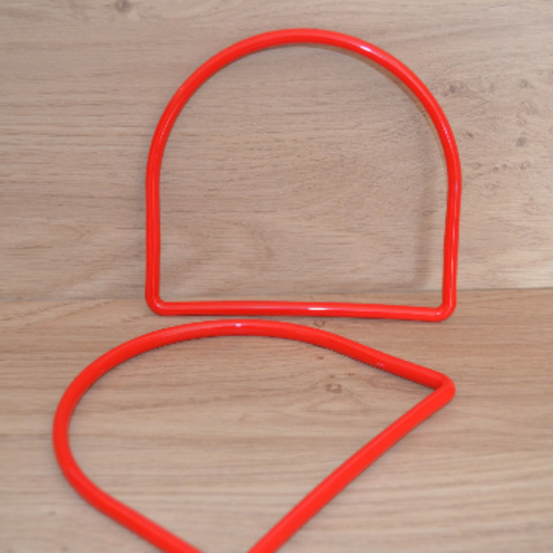Anses demi cercle pour sac rouge, 14x15,5 cm