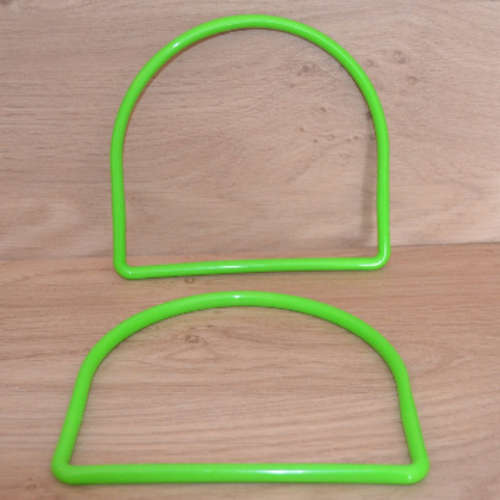  anses demi cercle pour sac vert anis, 14x15,5 cm