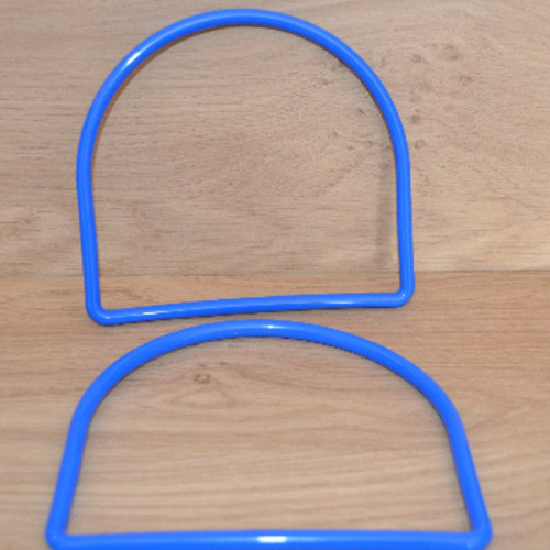 Anses demi cercle pour sac bleu roi, 14x15,5 cm