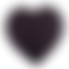 Fond de sac coeur  noir,éco cuir,  20 x 18 cm