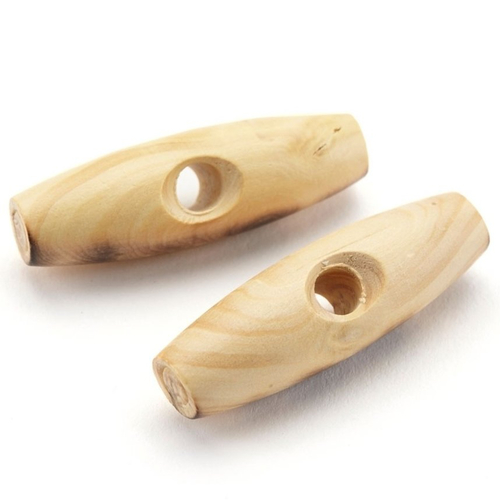 Bouton buchette en bois brulé aspect bambou 40 mm