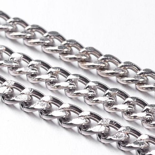 Chaîne maille gourmette 15 mm x 10 mm- chaîne aluminium