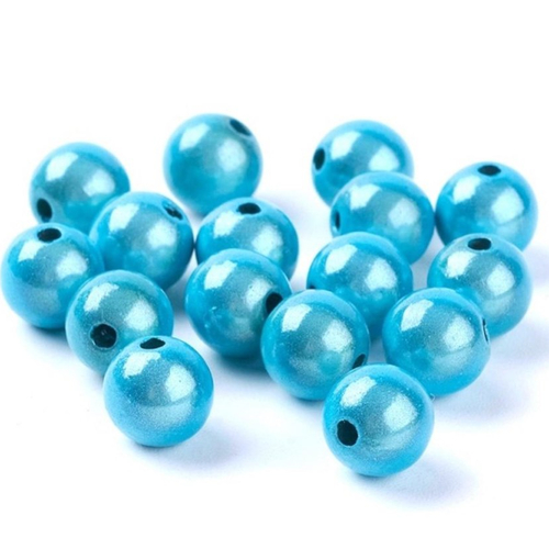 X 10  perles magiques miracle , bleu turquoise 8 mm