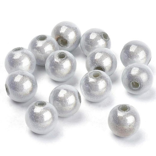 X 10  perles magiques miracle , gris clair  8 mm