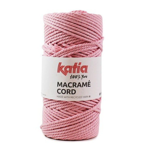 Fil macramé, macrame cord katia  - col 101 rose - 4 mm
