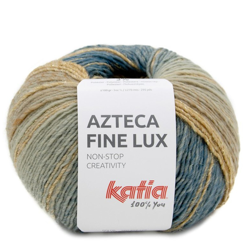 Laine katia azteca fine lux, coloris 410 - bleu vert-marron-kaki