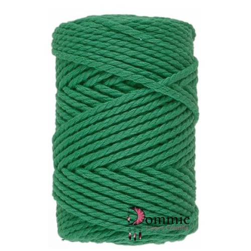 Macrame 8 (3mm)- coton, viscose et polyester – lammy yarns , 250 g - col 46 vert emeraude