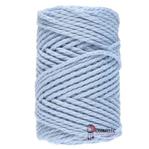 Macrame 8 (3mm)- coton, viscose et polyester – lammy yarns , 250 g - col 55 bleu ciel