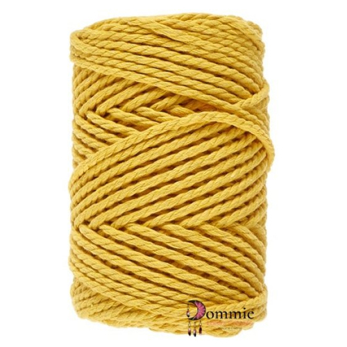 Macrame 8 (3mm)- coton, viscose et polyester – lammy yarns , 250 g - col  512 jaune safran