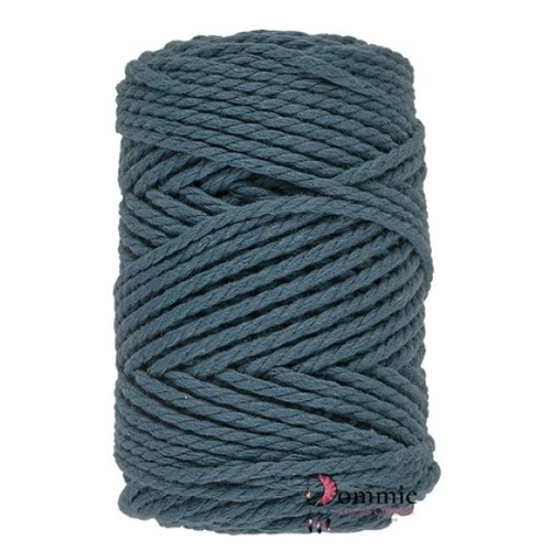 Macrame 8 (3mm)- coton, viscose et polyester – lammy yarns, 250 g - col  850 bleu canard