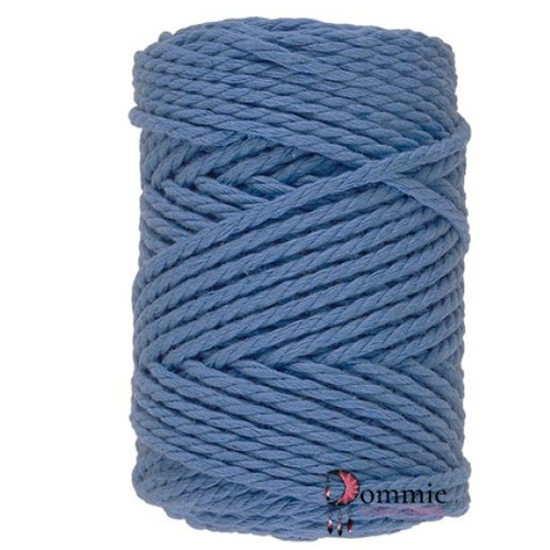 Fil macramé 3 mm - coton lammy yarns - col  40 bleu