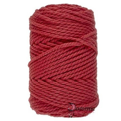 Fil macramé 3 mm - coton lammy yarns - col  43 rouge framboise
