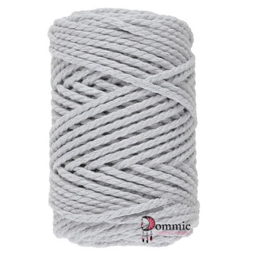 Fil macramé 3 mm - coton lammy yarns - col  003 gris clair
