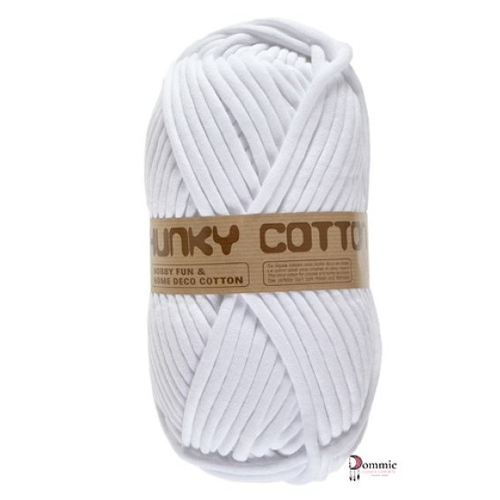 Chunky cotton yarn,  250g  blanc  - gros fil rembouré