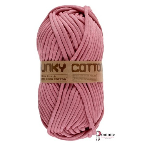 Chunky cotton yarn,  250g  rose grenade  - gros fil rembouré