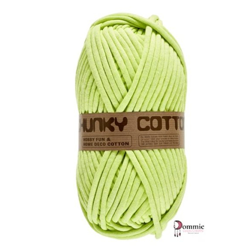Chunky cotton yarn,  250g  vert anis  - gros fil rembouré