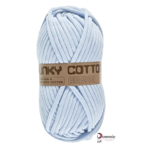 Chunky cotton yarn,  250g  bleu ciel  - gros fil rembouré