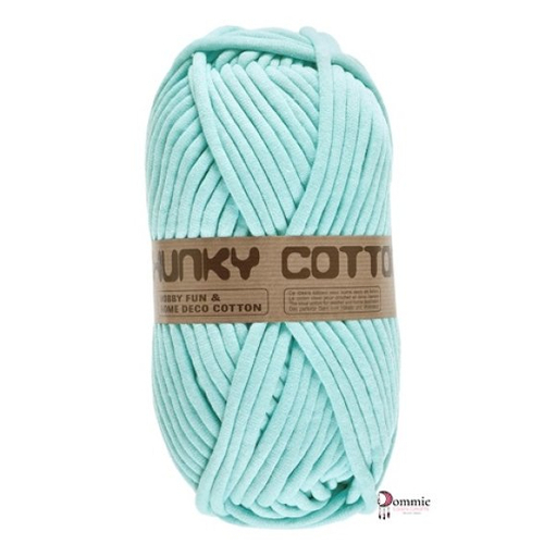 Chunky cotton yarn,  250g  bleu acqua  - gros fil rembouré