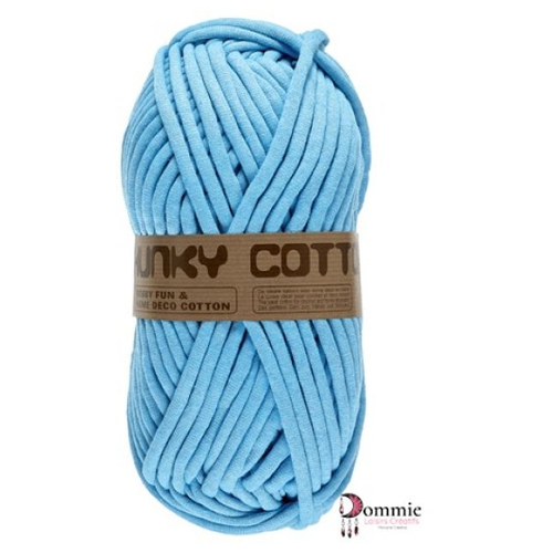 Chunky cotton yarn,  250g  bleu turquoise  - gros fil rembouré