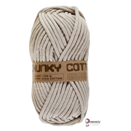 Chunky cotton yarn,  250g  beige sable  - gros fil rembouré
