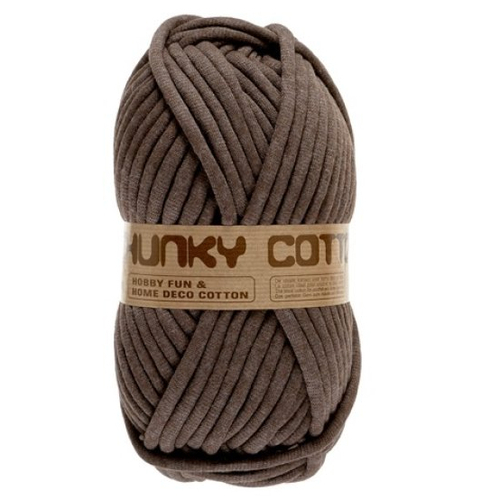 Chunky cotton yarn,  250g  marron - gros fil rembouré