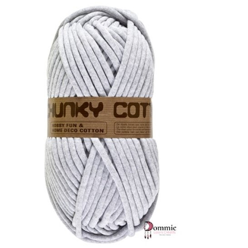 Chunky cotton yarn,  250g  gris perle - gros fil rembouré