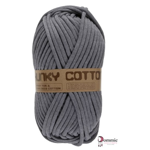 Chunky cotton yarn,  250g  gris ardoise - gros fil rembouré