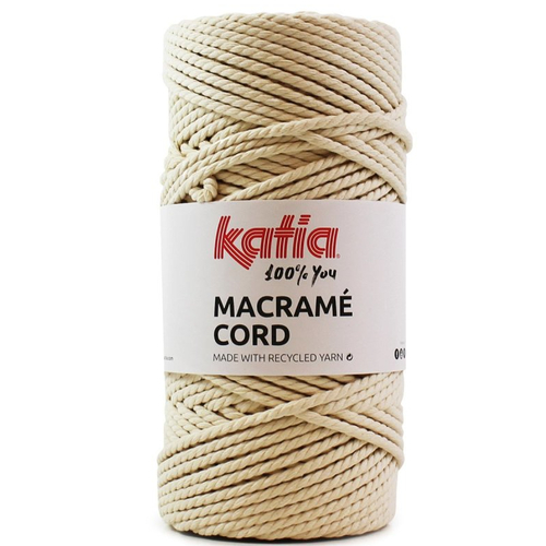 Corde macramé , corde recyclée katia laine - col 100 ecru